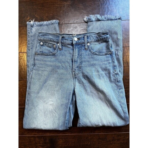 Madewell Jeans Womens 25T Blue Denim The Perfect Vintage Crop Jean Fray Hem - Picture 1 of 6